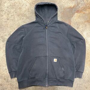 Carhartt Zip Up Hoodie Men’s Extra Large Heavyweight Faded Streetwear Warm Retro
